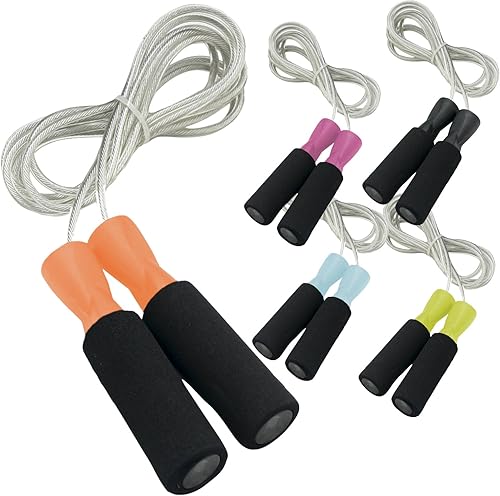 DA VINCI Cuerda de saltar con cable de velocidad ajustable de 10 pies con mecanismo de mango de rodamiento de bolas y peso de 13 lb en cada mango