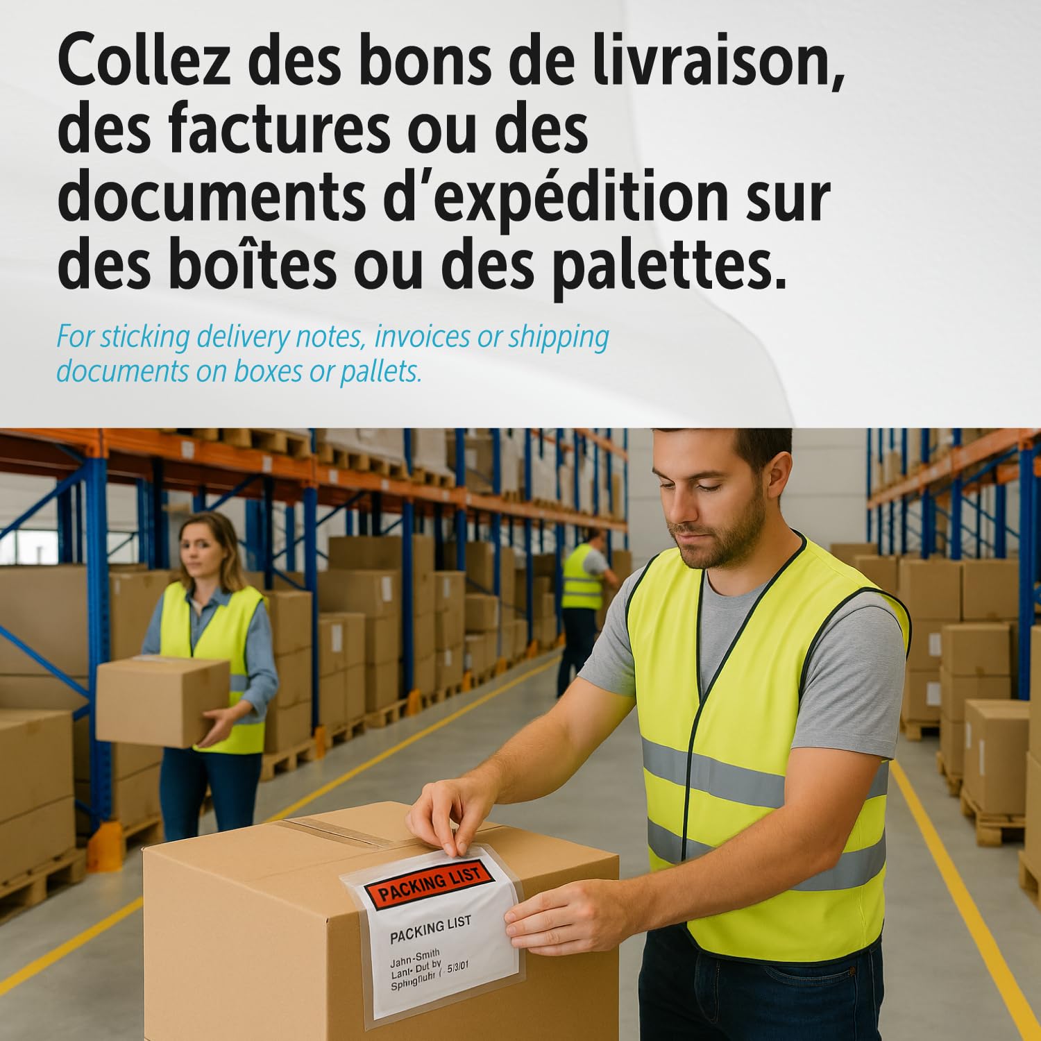 Pochettes Porte-Documents Adhésives 240x140mm, Packing List, Enveloppes Transparentes pour Expéditions, Factures, Bons de Livraison, Résistantes à l’Eau avec Forte Adhésion – m-office (500 pcs)