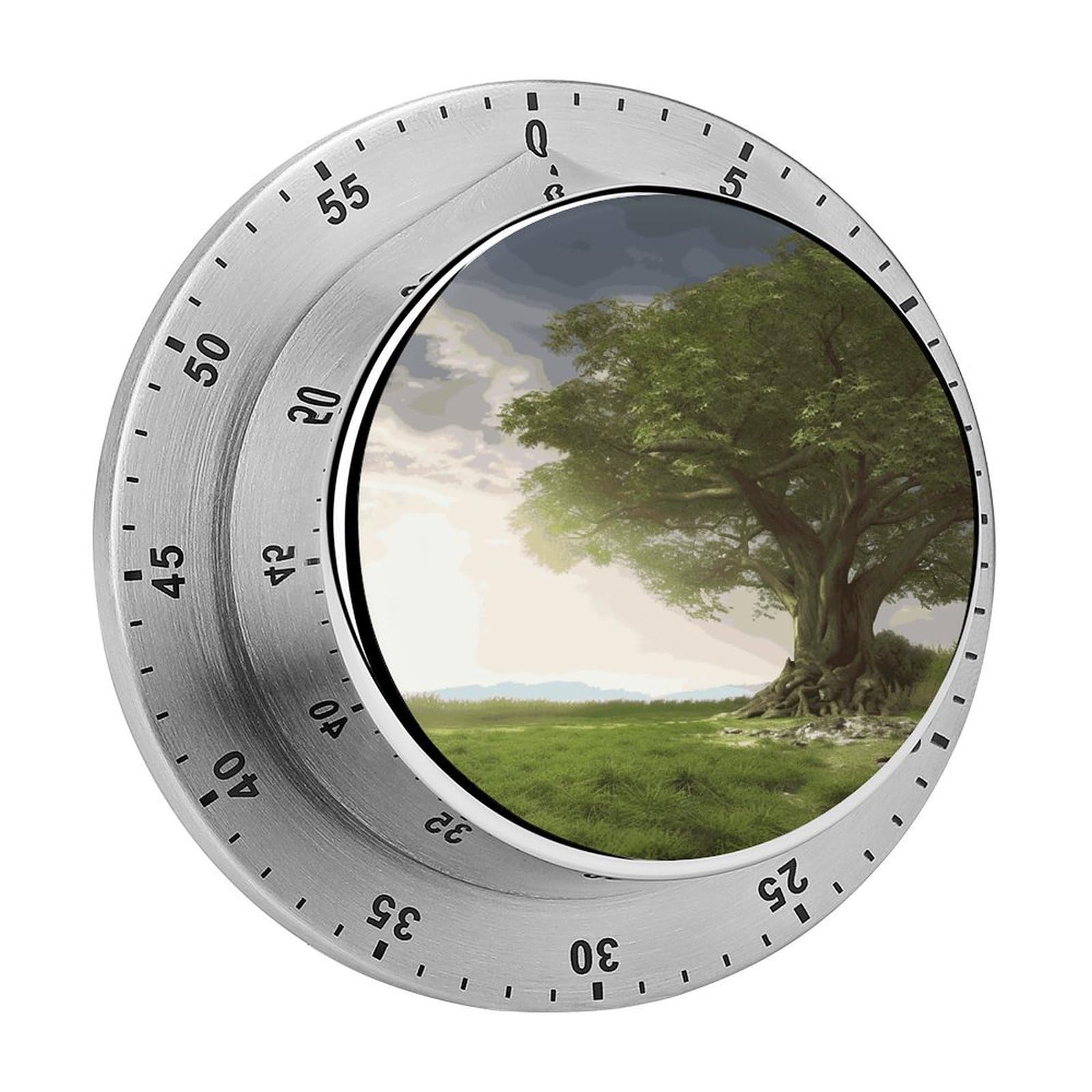 Tree with Branch Scenery Visual Timer Chef Cooking Timer Clock with Loud Alarm Mechanical Desk Timers Countdown Reminder Magnetic Exquisite Stainless Steel Body Timers
