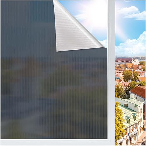 Beautysaid Película de tinte de ventana para el hogar Bloqueo de calor Película de ventana unidireccional Privacidad Día y Noche, Película de