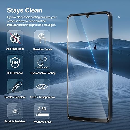 Miniatura 3 de GiiYoon - Paquete de 3 protectores de pantalla para Samsung Galaxy A06 de vidrio templado cobertura completa HD Fácil instalación Resistente a los