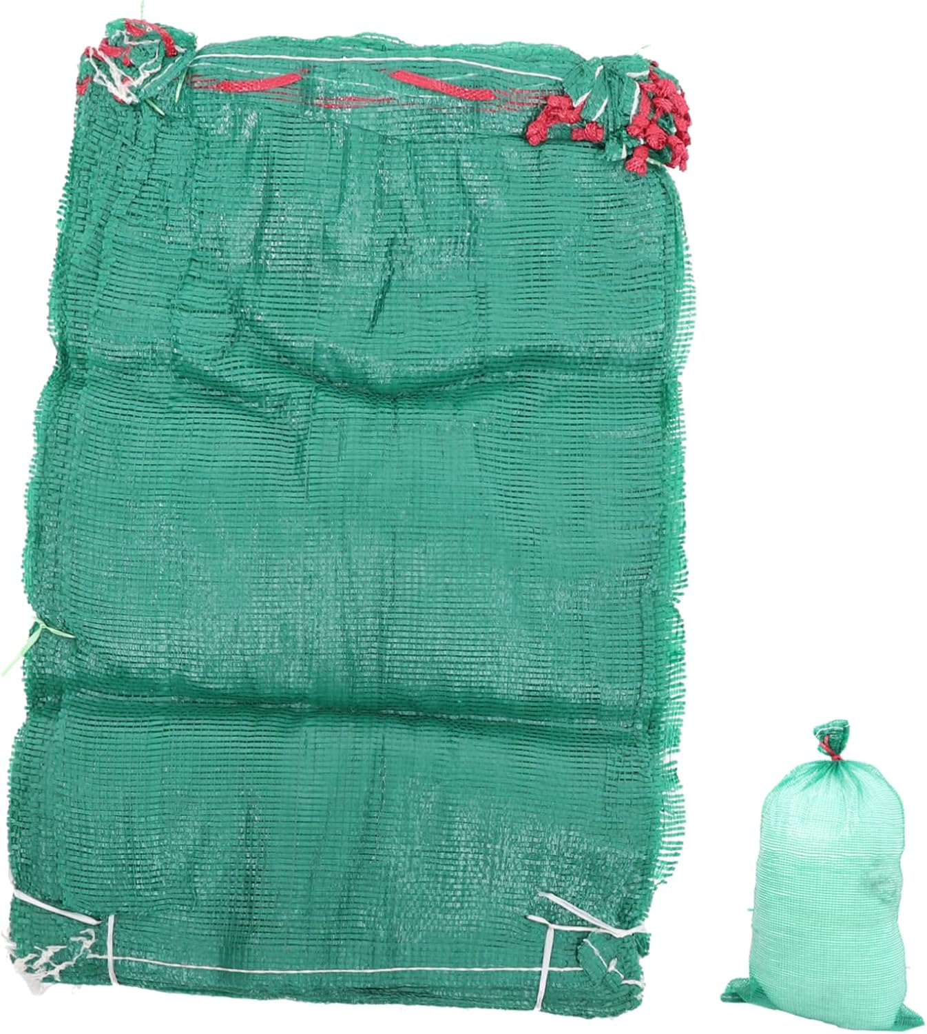 50Pcs Reusable Mesh Produce Bags with Drawstring Storing Vegetables and Fruits Onion Potato Corn Breathable Woven Nylon Storage Bags for Grocery Use