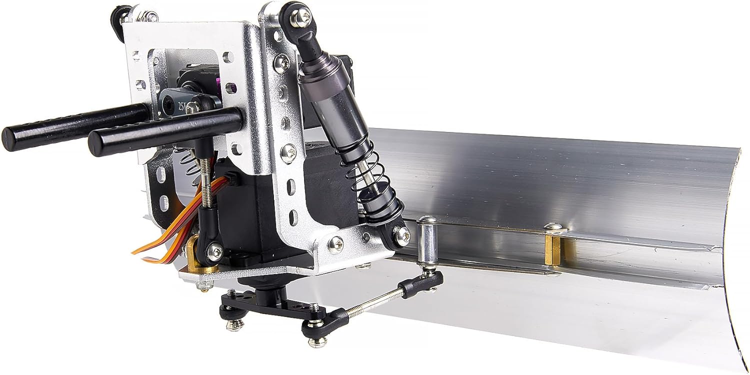 Aluminum RC 1/10 Snow Shovel/Snow Plow kit with Servo Motor for 1/10 TRX4 SCX10 II Redcat Gen8 RC Crawler Car(Silvery)
