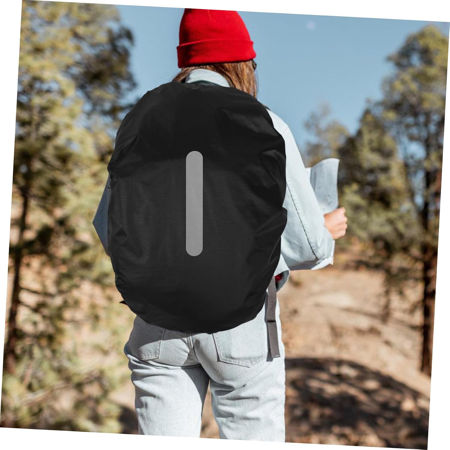 Backpack Cover Reflective Strip Bag Rain Cover for Hiking Camping Climbing Outdoor Activities