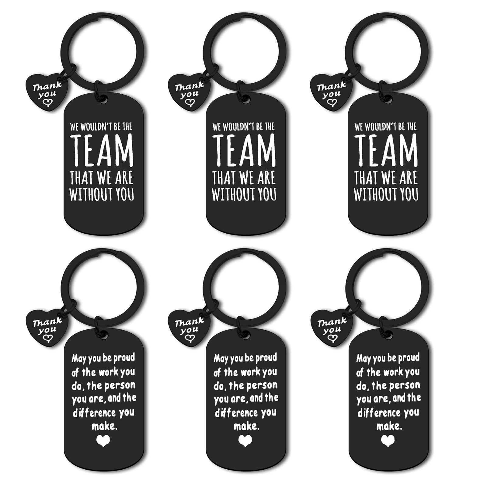 6 Pcs Thank You Gift for Boss Team Leader Appreciation Keychain Jewelry for Coach Supervisor Manager Coworkers Mentor Going Away Farewell Gifts Soccer