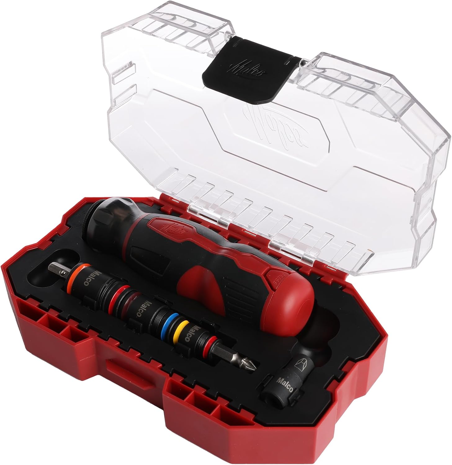 Malco KITFB2 C-RHEX 7-in-1 Flip Bit Socket Set with Premium Grip Storage Handle & Case – 6 Cleanable Reversible Hex Sizes (1/4"-9/16"), 12 Impact-Rated Bits, Insert Bit Socket image 4