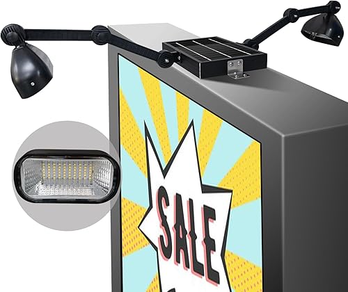 Etzeaxus Luces solares para exteriores, 120 LED súper brillante, IP65 impermeable, 3.7V 5200 mAh, luces solares comerciales para letreros de bienes