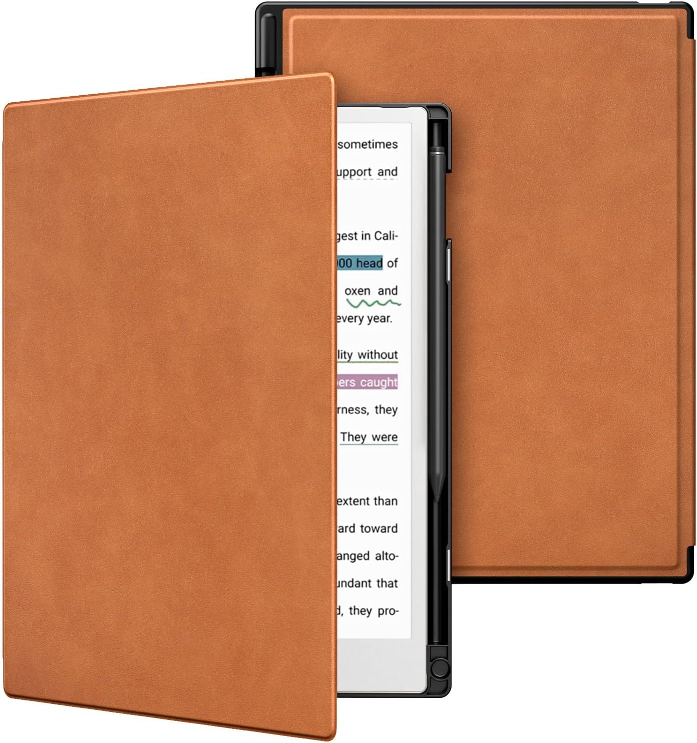 TiMOVO Case for Remarkable Paper Pro 11.8Inch 2024, Lightweight Hard Back Shell Protective Book Folio Cover with Pen Holder for Remarkable Paper Pro Color Tablet, Support Auto Wake/Sleep,Vintage Brown