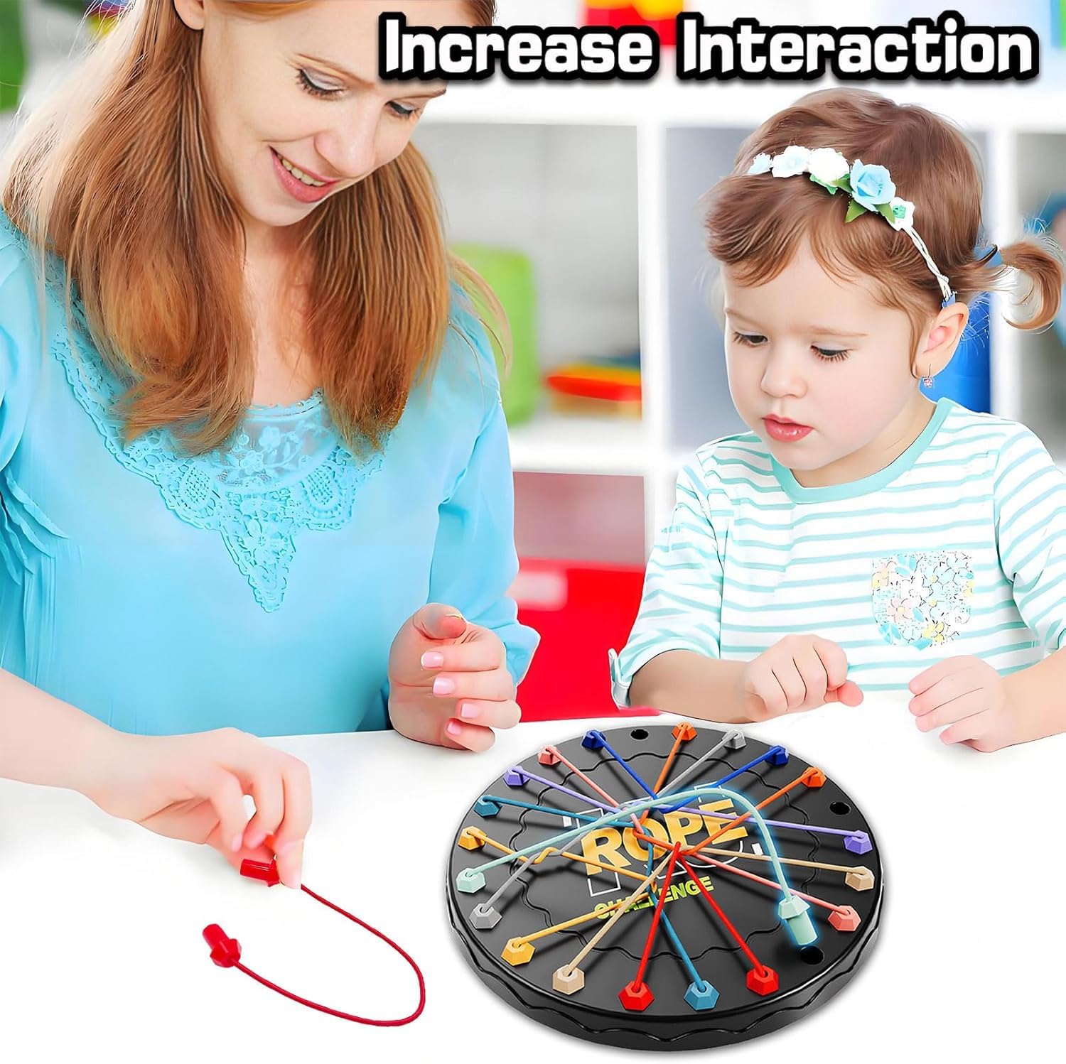 NIYANETAIL Rope Untying Challenge Puzzle | Twisted Knots Untangle Brain Game for Kids & Adults | Octagonal Shape with Multi-Coloured Rods | Brain Training Table Puzzle & Educational Toy (Design 1) 4