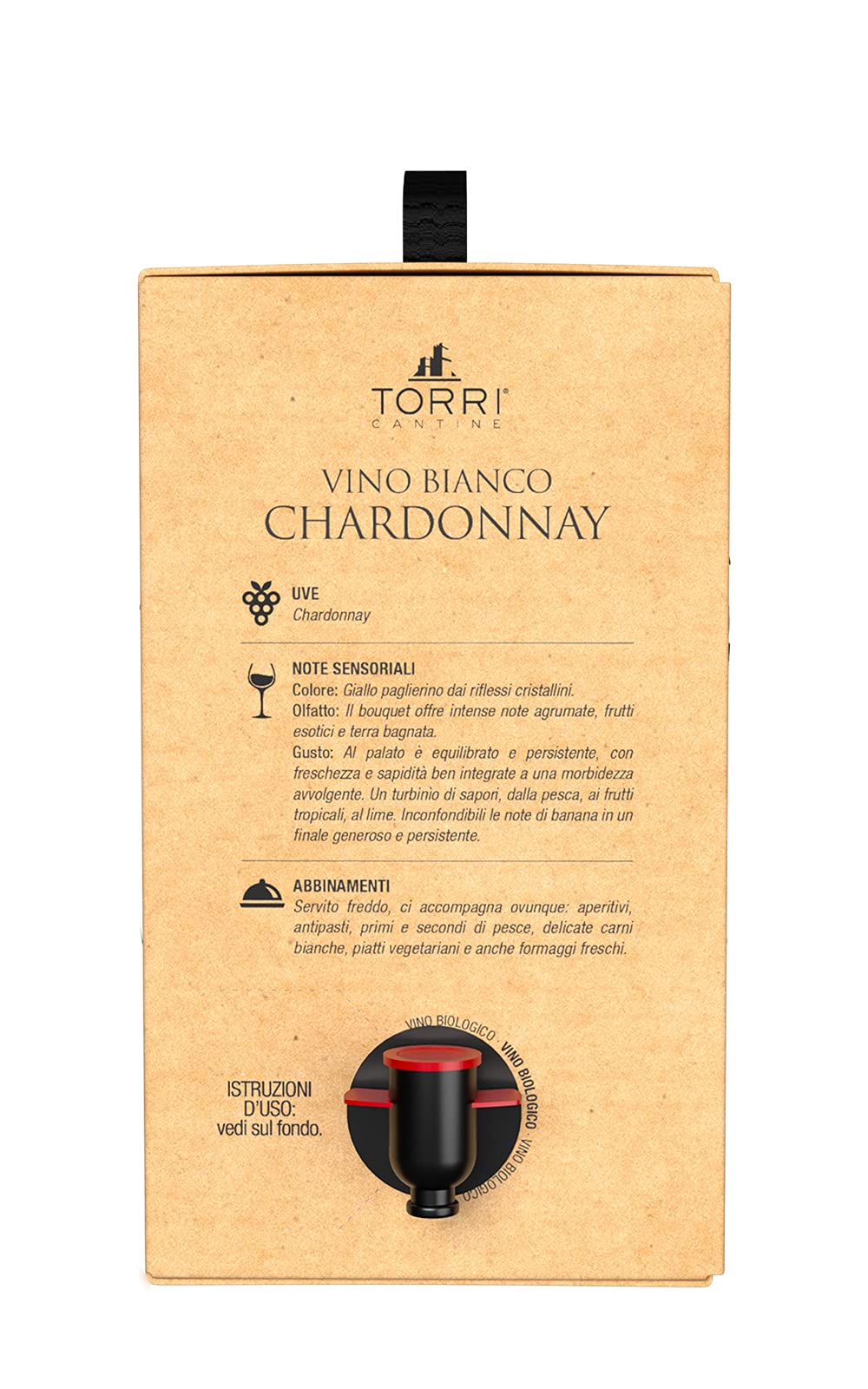 Vino bianco Bag in Box Chardonnay Biologico 5 Litri