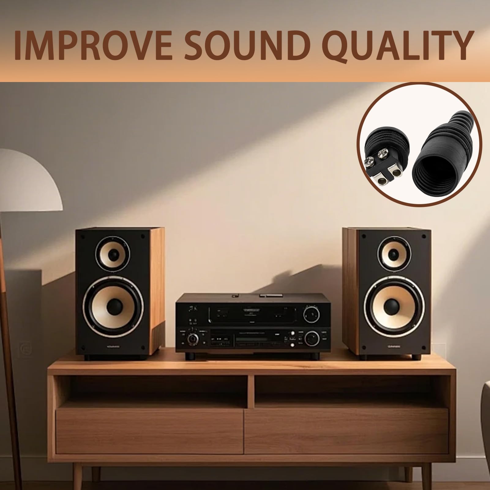 Connecteurs Haut-Parleur DIN 2 Broches à Vis, Fiches Audio HiFi Sans Soudure pour Amplificateur