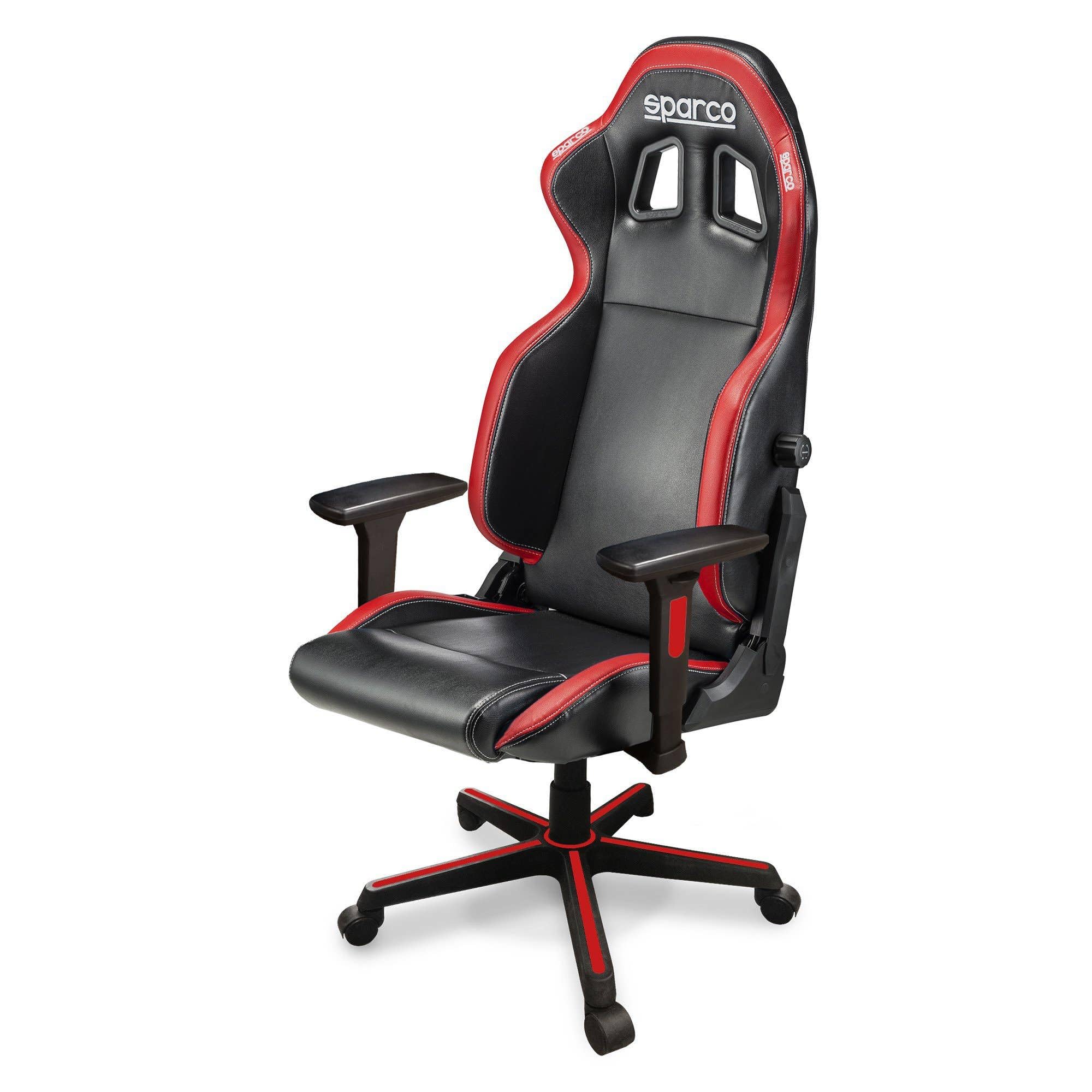 SPARCO ICON SKY NR/RS - Sedia gaming, Sedia ufficio, Ergonomica, Regolabile, Pistone certificato, braccioli 2D, Nero Rosso