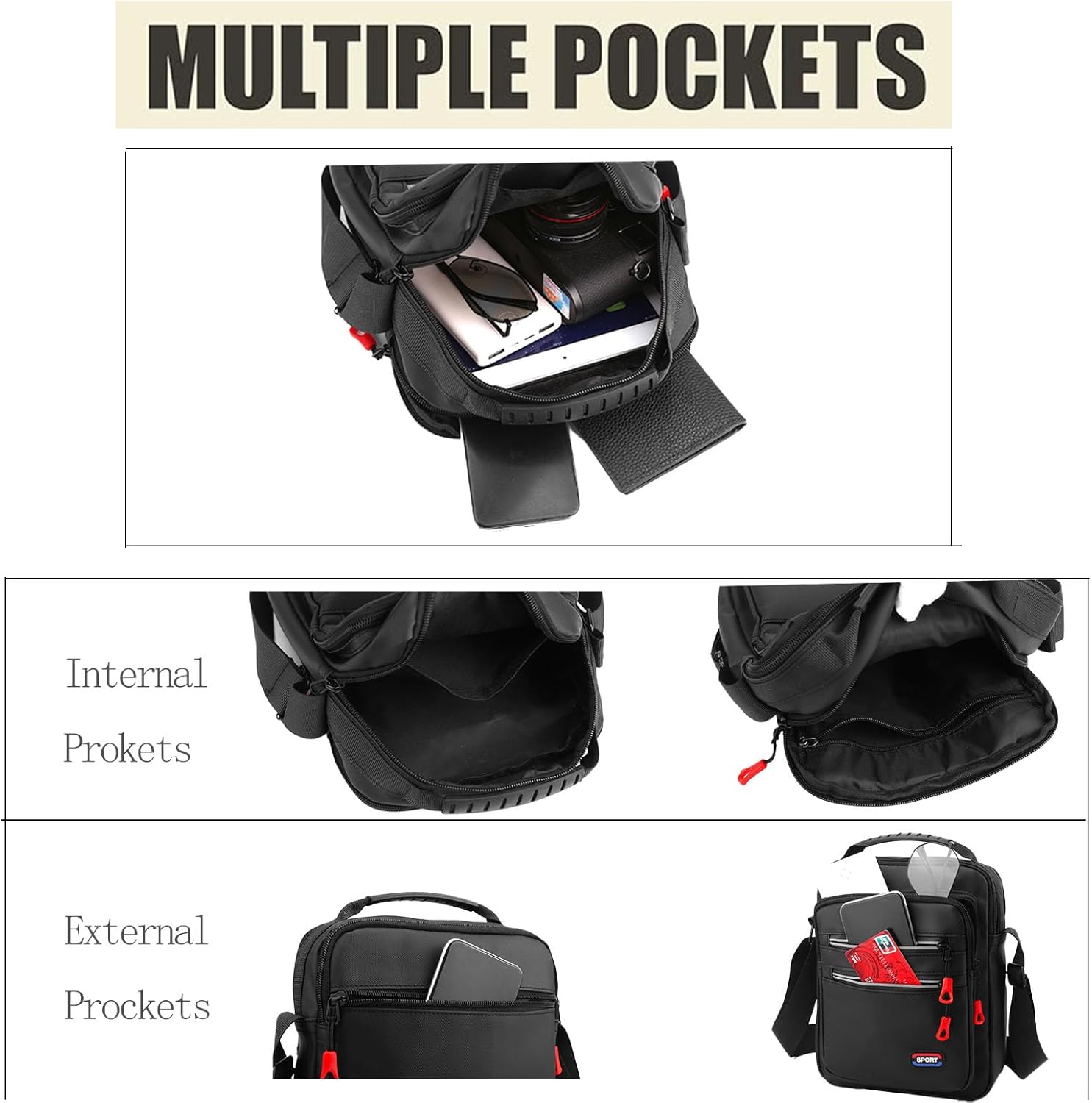 Messenger Bag For Men And Women,Crossbody Bag With Adjustable Shoulder Strap,Anti-Theft Classic Shoulder Bag - Image 5