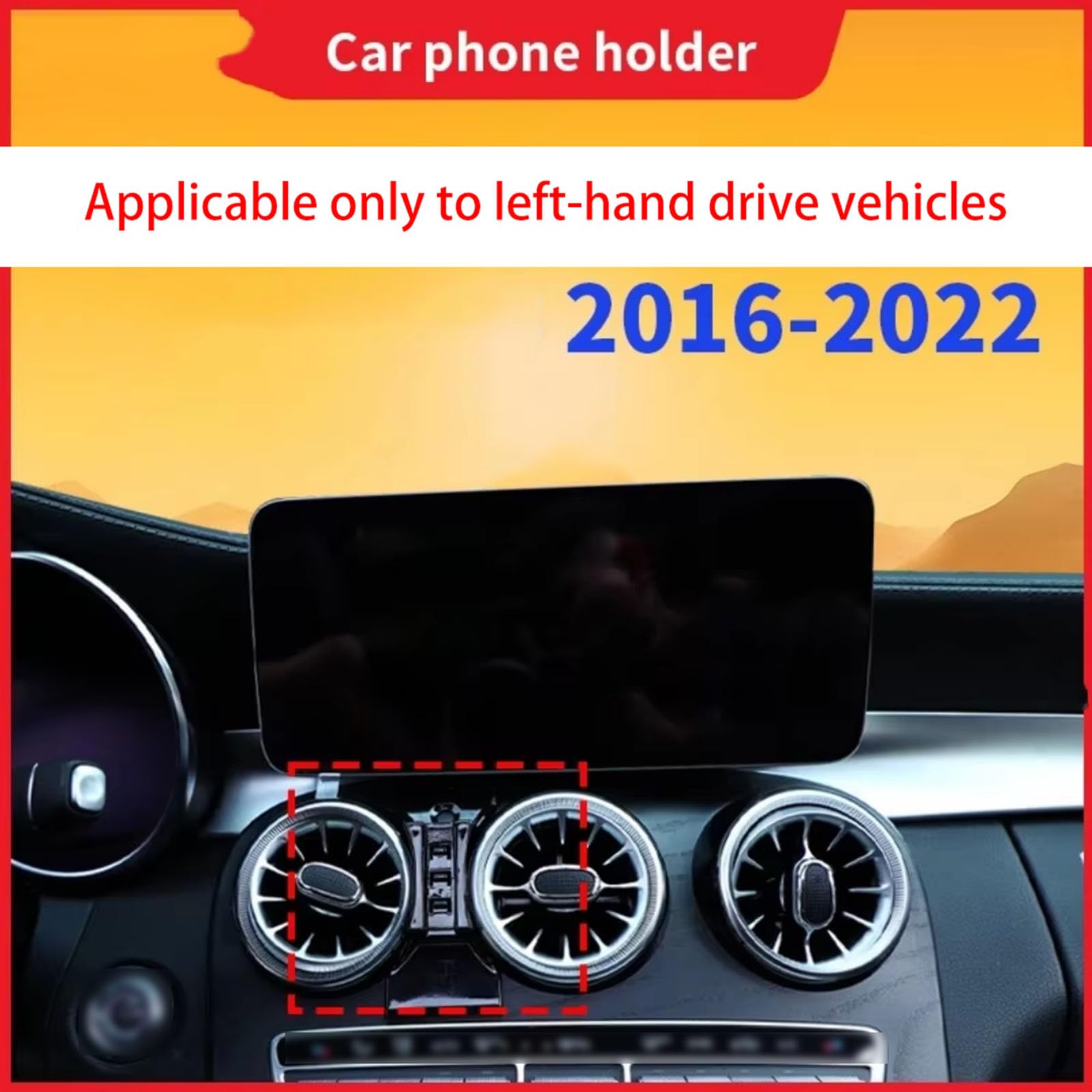 Uchwyt Samochodowy Na Telefon dla Mercedes-Benz GLC X253 2016-2022, LHD Uchwyt na telefon do samochodu