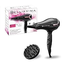 Bellissima Imetec – Asciugacapelli K9 2300-2300W, Inclusi Diffusore per Ricci e Concentatore. Phon per Capelli Ionico con 8 Combinazioni aria e temperatura e colpo aria fredda