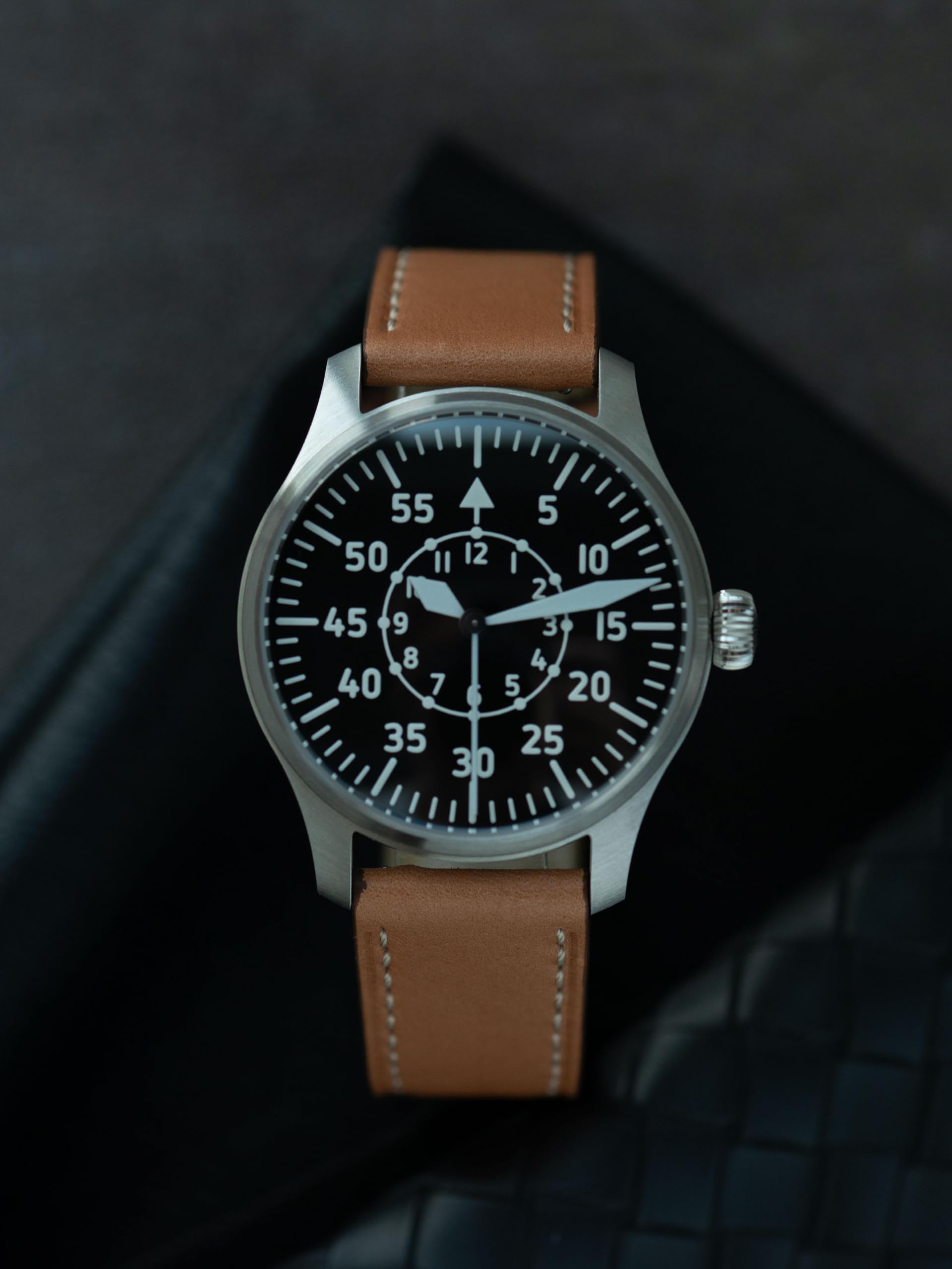 Automatyczny zegarek męski z mechanizmem PT5000, szkło szafirowe 40 mm i BGW-9 lodowy błękit fluorescencyjny, stal nierdzewna 316L, zakręcana korona – klasyczne zegarki pilotowe męskie