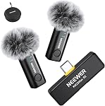 NEEWER Wireless Lavalier Microphone for iPhone Android Tablet PC Laptop 131ft/40m Range Noise Cancellation Omnidirectional Mic for Vlogging Live Streaming (1x RX + 2x TX), KM23