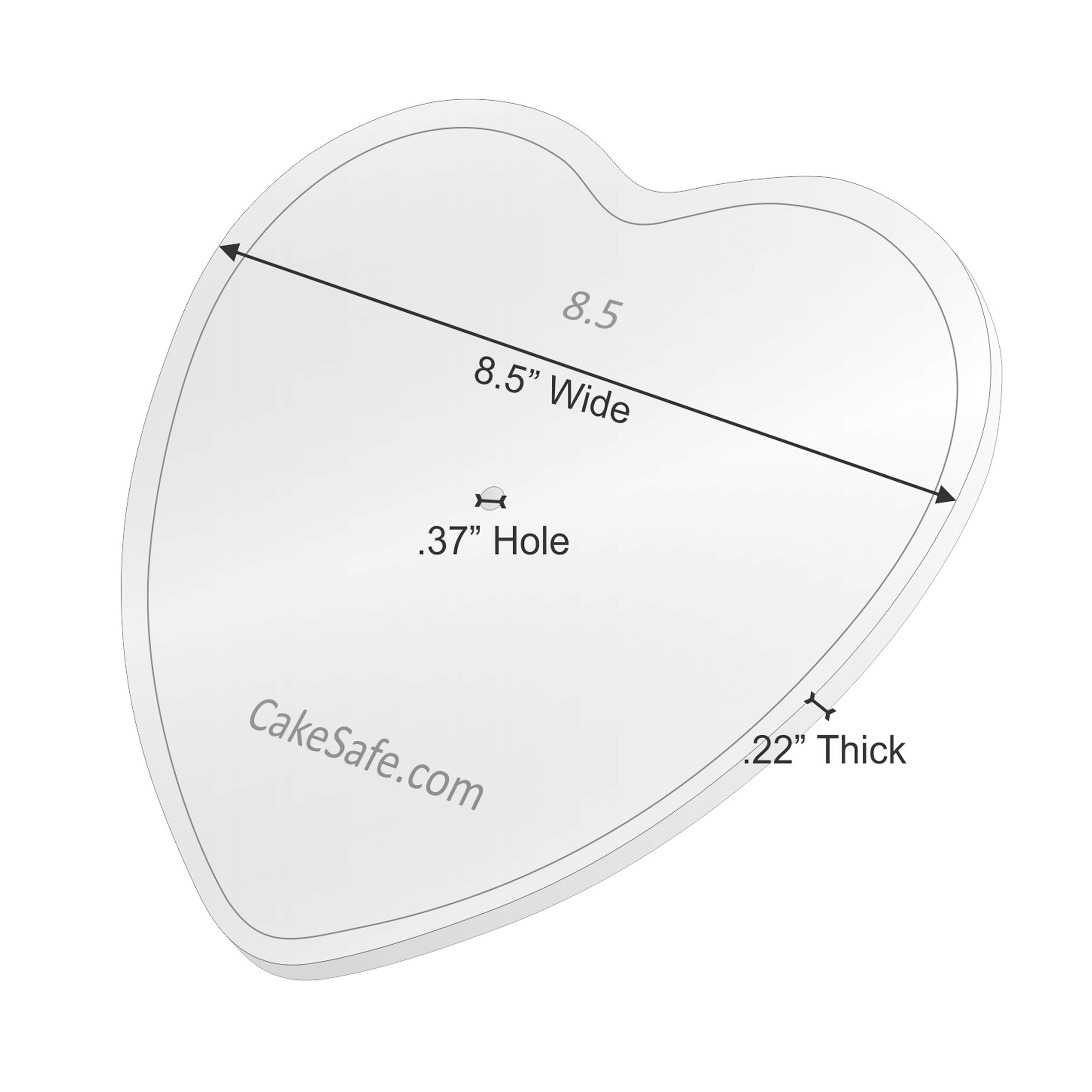 CAKESAFE – Dischi acrilici trasparenti a forma di cuore da 2 a 21,6 cm – Strumento di glassa perfetto per lisciare la crema al burro sulle torte