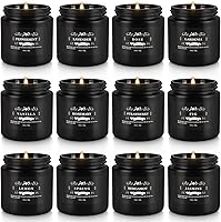 Vista 21 de Juego de 16 velas perfumadas de regalo – Velas de cera de soja natural de fragancia fuerte de 2.5 onzas en frascos de lata de viaje portátiles