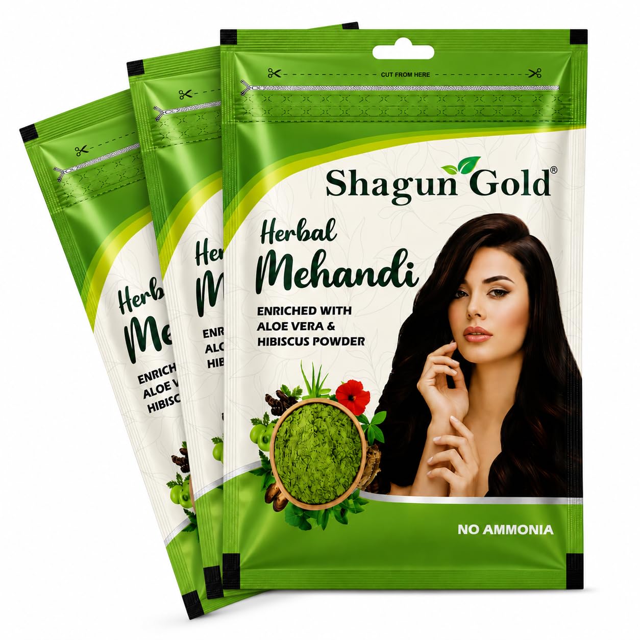 Shagun Gold Herbal Mehndi (Green Pack) - Burgundy Powder for Hair | Natural Hair Colour for Grey & White Hair || Ayurvedic Hair Mehndi for Men & Women || 150g ||-picture-17