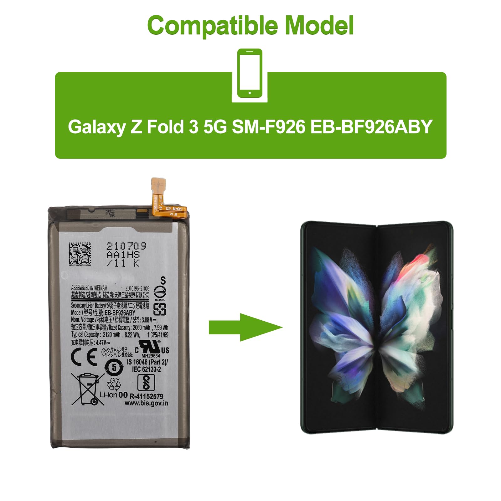 Amazon.com: SwarKing Rechargeable 0-Cycle Battery EB-BF926ABY