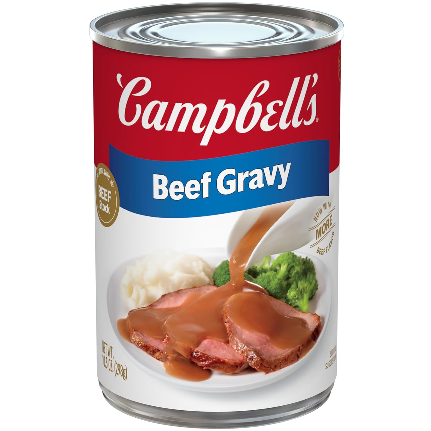 Campbell’s Beef Gravy 10.5 oz Can - Rich Homemade Taste with More Beef Flavor for Mashed Potatoes, Roast Beef & Hearty Meals