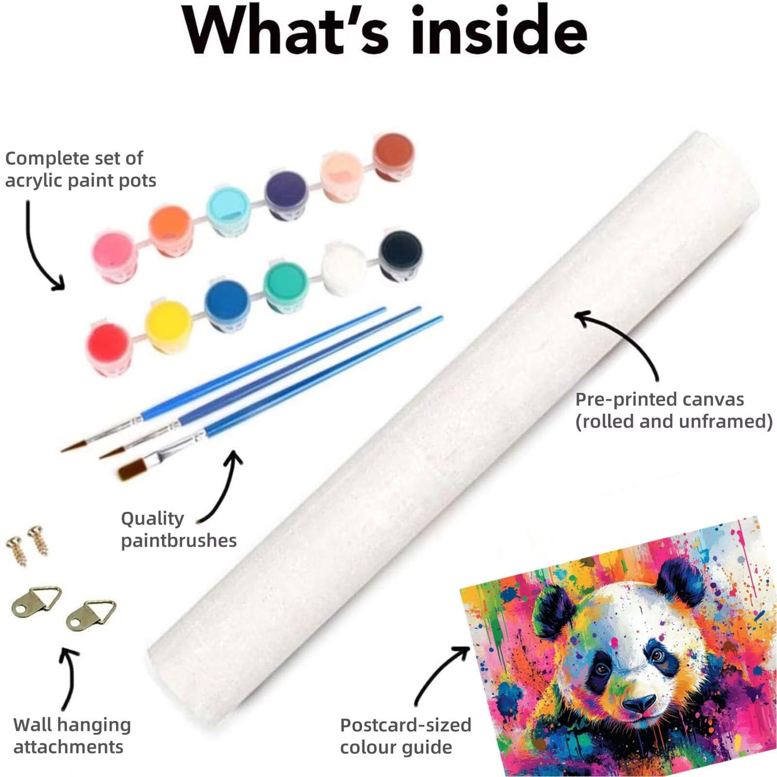 Malowanie według numerów Dorosły wypoczynek kreatywna panda Malowanie numerami kolorowe zestawy do kolorowania według numerów, DIY kreatywne rzemiosło ręczne do dekoracji wnętrz, prezent dla