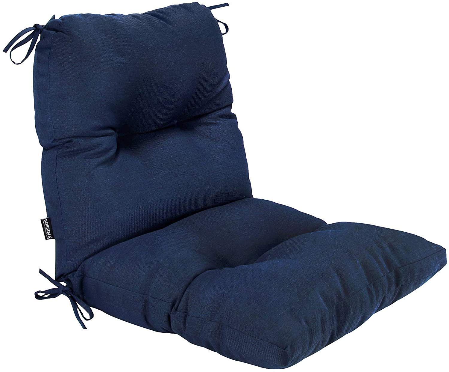 INDIAN DECOR 81304 Outdoor Indoor High Back Chair Tufted Cushions Comfort Replacement Patio Seating Cushions Navy Blue