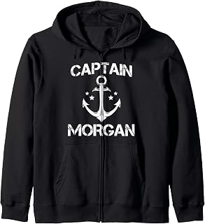 CAPTAIN MORGAN Funny Birthday Personalised Surname Clan Gift Zip Hoodie