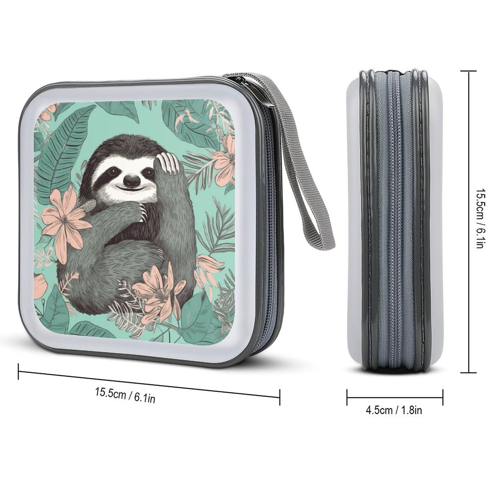 Amazon.com: VstaDank Animal Sloth Mint Green CD Case with Hand