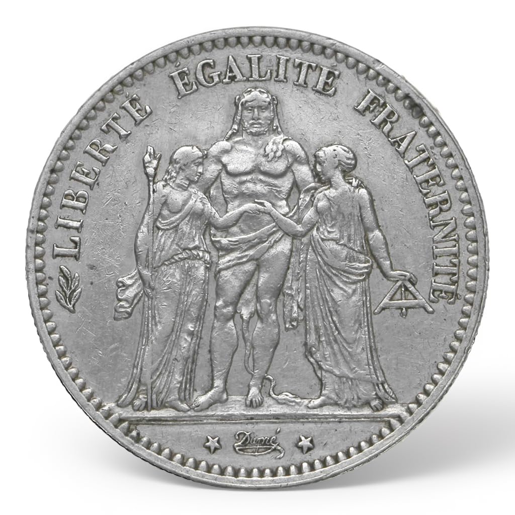 Monnaies françaises, 5 francs Hercule Argent, Monnaie Antique France, Monnaies Anciennes, Collection de pièces de Monnaie en Argent, pièces Anciennes pour collectionneur - 5 francs Hercule 1876