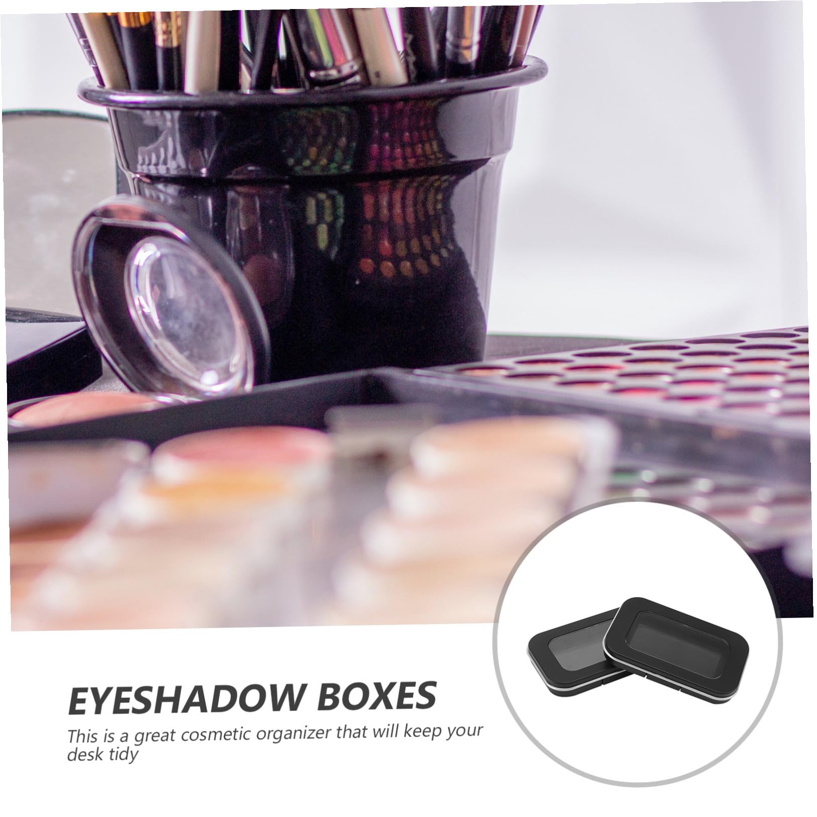 Housoutil 2pièces Boîte à Yeux Magnétique Vide Pour Maquillage Organisateurs De Cosmétiques Palette De Rangement Pratique Pour Fards à Paupières Et Blush