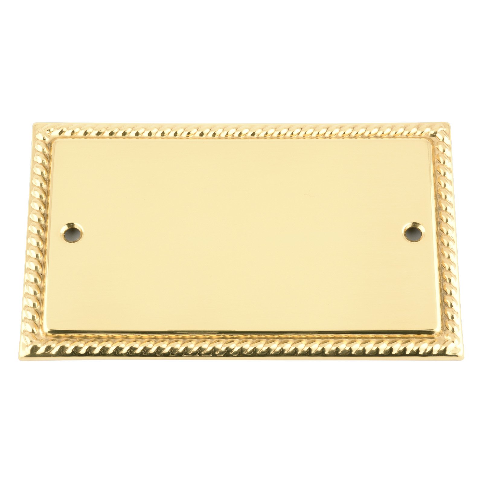 Electrical Blanking Plate Double 2 Gang - Polished Brass - Georgian Style