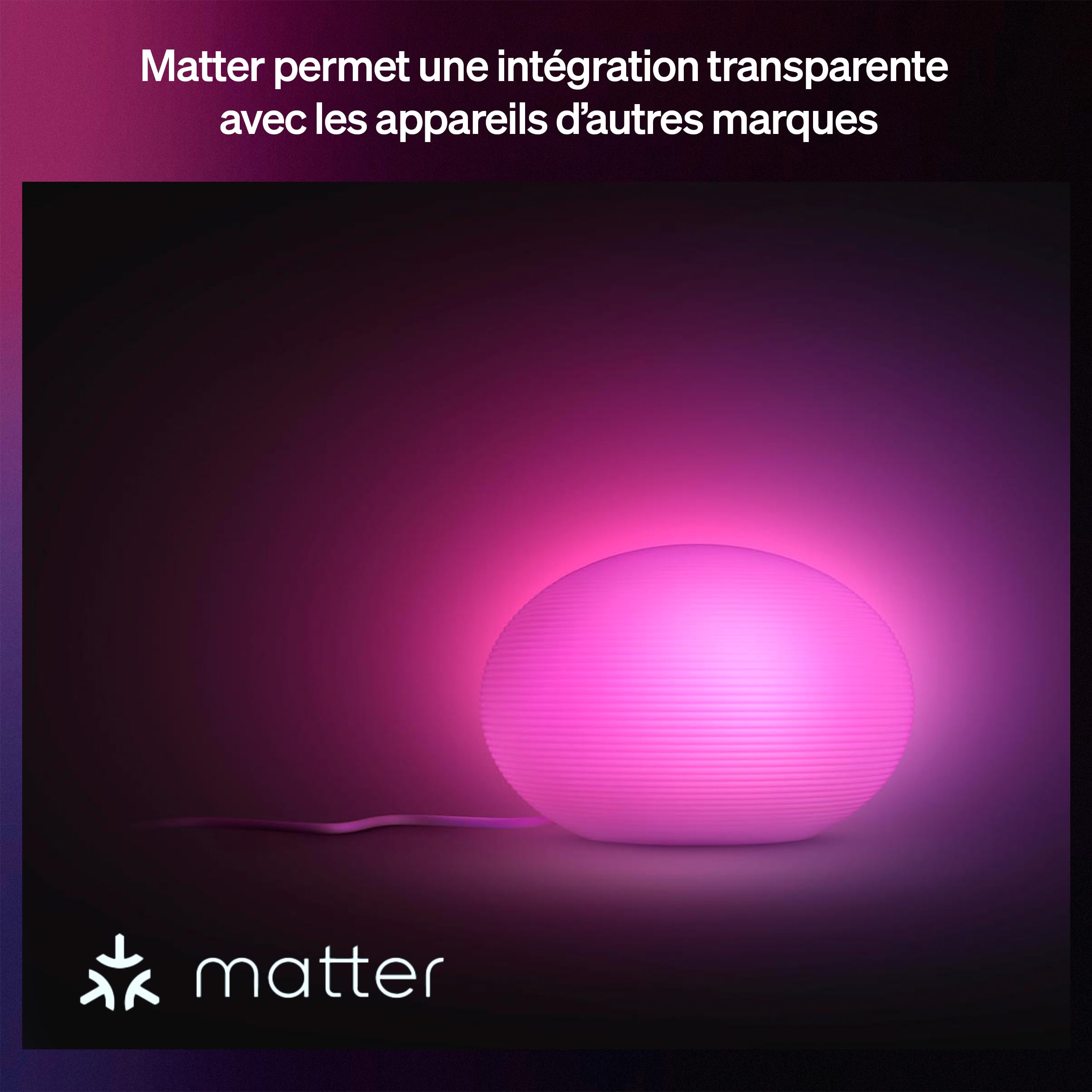 Philips Hue Flourish Lampe à Poser, Lumière LED Blanche et Multicolore Personnalisable, 1100 lm, Lampe LED à luminosité variable avec Ampoule LED A60, Éclairage d'ambiance, Compatible Matter, Zigbee