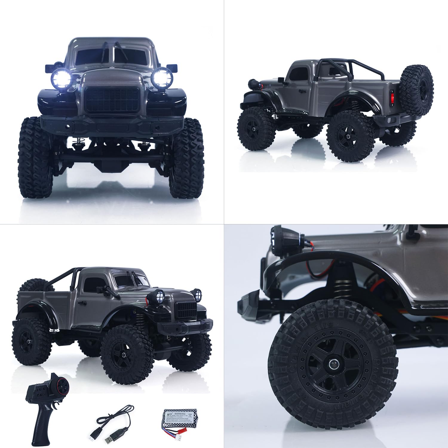 TOUCAN RC HOBBY 2,4G Funkgesteuerter Pickup Truck 1:18 4WD RC Geländewagen C8813 Simulation Rock Crawler Auto RTR Bürstenmotor ESC Batterie Outdoor