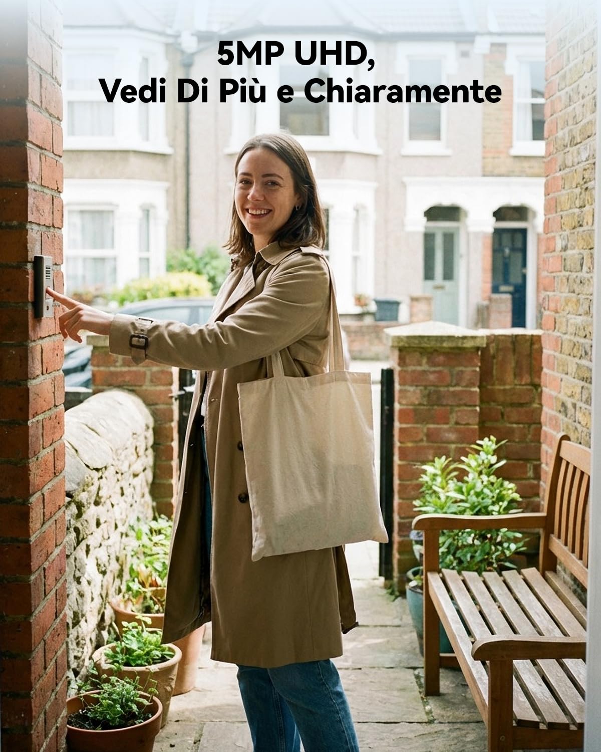 Imou VD1 5MP Spioncino Digitale WiFi con Schermo a Colori da 4,3", Videocitofono 3K, Campo Visivo 149°, Rilevamento Umano, 24/7 Registrazione, 4800 mAh Batteria, Protezione della Privacy, 2.4/5 GHz