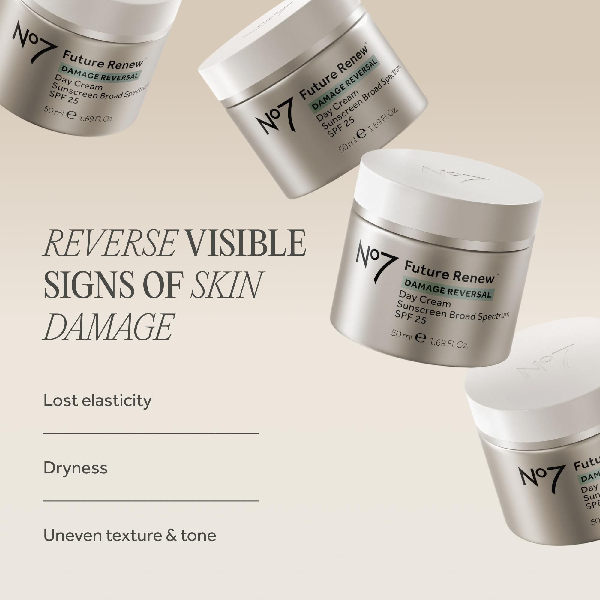 No7 Future Renew Anti-Aging Face Cream with SPF 25, 1.69 Oz