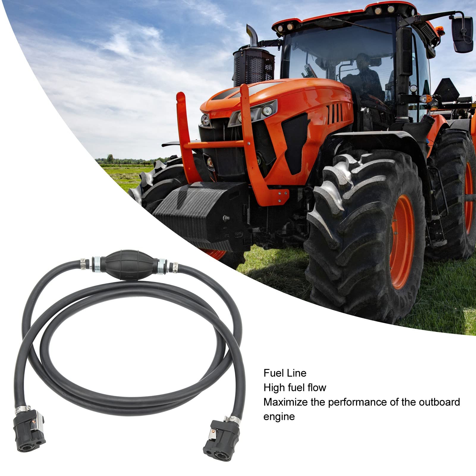 Kit Linea Carburante Universale 1,8 M 0,9 Cm | Tubo Alimentazione Con Pompetta E Connettori Per Fuoribordo Yamaha Mariner Johnson - 6