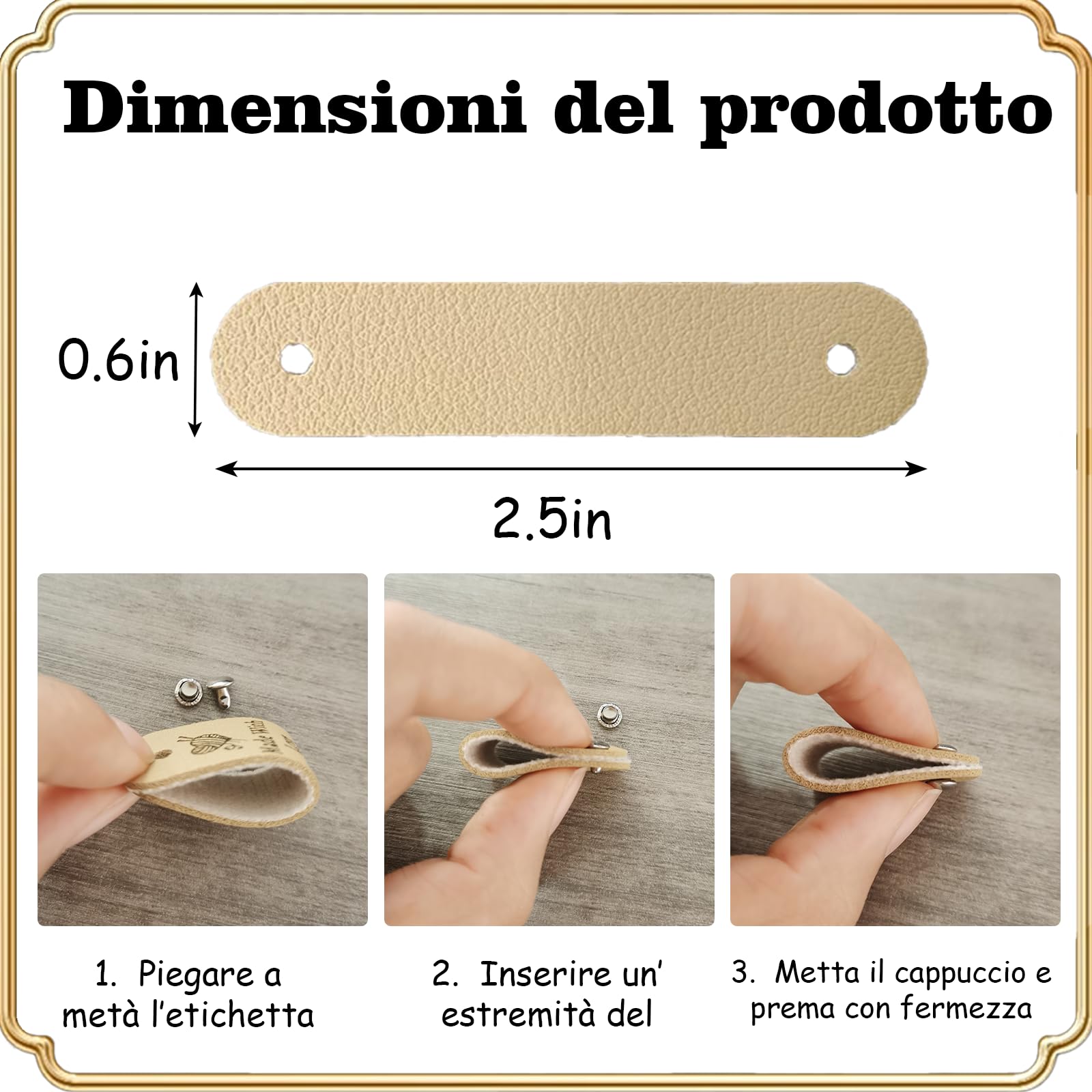 Etichette Personalizzate da Cucire con Rivetti per Vestiti 10-100pcs