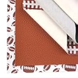David Angie Football Soccer Ball Printed Faux Leather Sheet PU Textured Grain Leather Sheet Assorted 6 PCS 7.9
