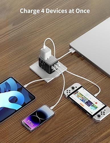 Miniatura 4 de MOMAX Adaptador de viaje universal, adaptador de enchufe internacional de 20 W+18 W con 2 USB-A de carga rápida y 1 USB C PD de carga rápida, 1 CA,