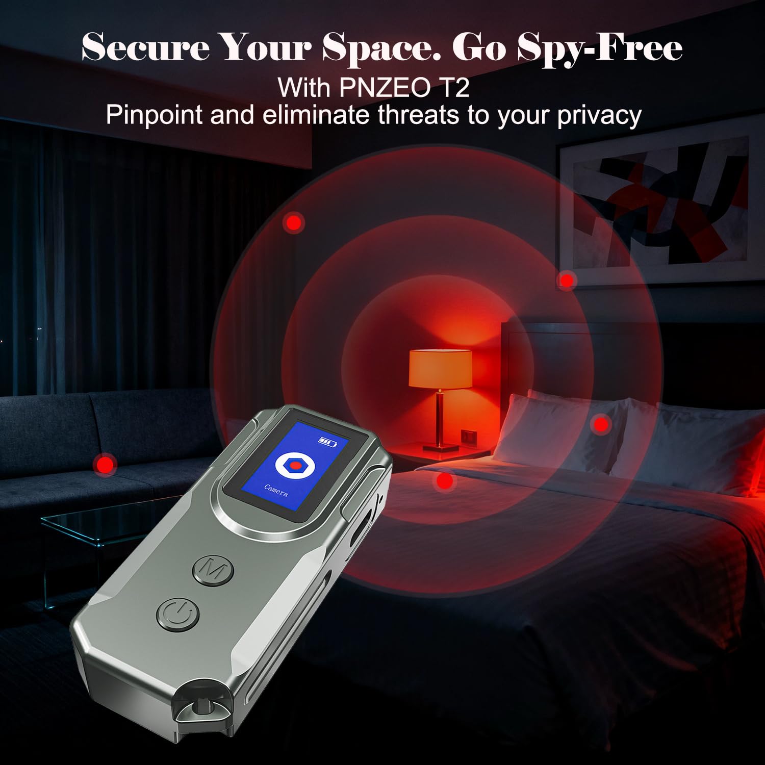Next-Gen Versteckte Kamera-Detektoren, mit HD-Display, Smart Anti-Spionage-Gerät, GPS-Tracker-Detektor, Tragbarer kabellos/RF-Signalscanner für Hotels, Reisen, Zuhause & Büro (Metallic Grau)
