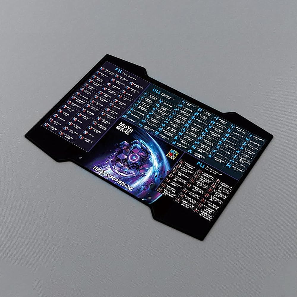 XMDCuber CFOP Speed Cube Mat - 20"x14" (50.8x35.6cm) Professional Anti-Slip Frosted Surface, Includes CFOP Algorithms, Compatible with Speedcube Timers & Competitions
