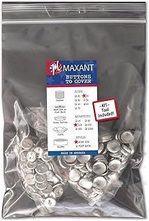 100 Chapas para hacer tus propias botones con ojales – tamaño 24 (16mm) con herramientas