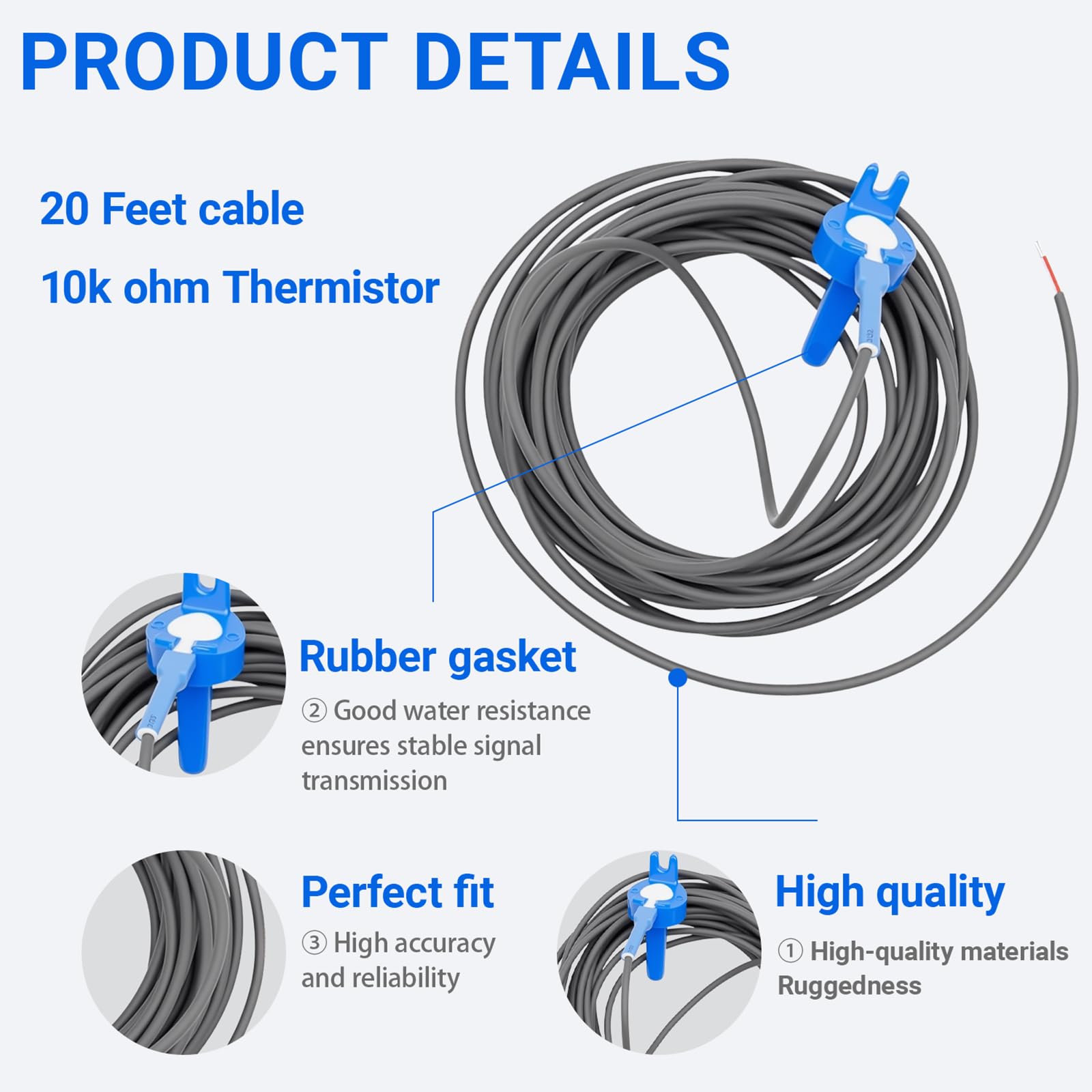 Snapklik.com : 520272 Pool Temperature Sensor Thermistor Air/Water ...
