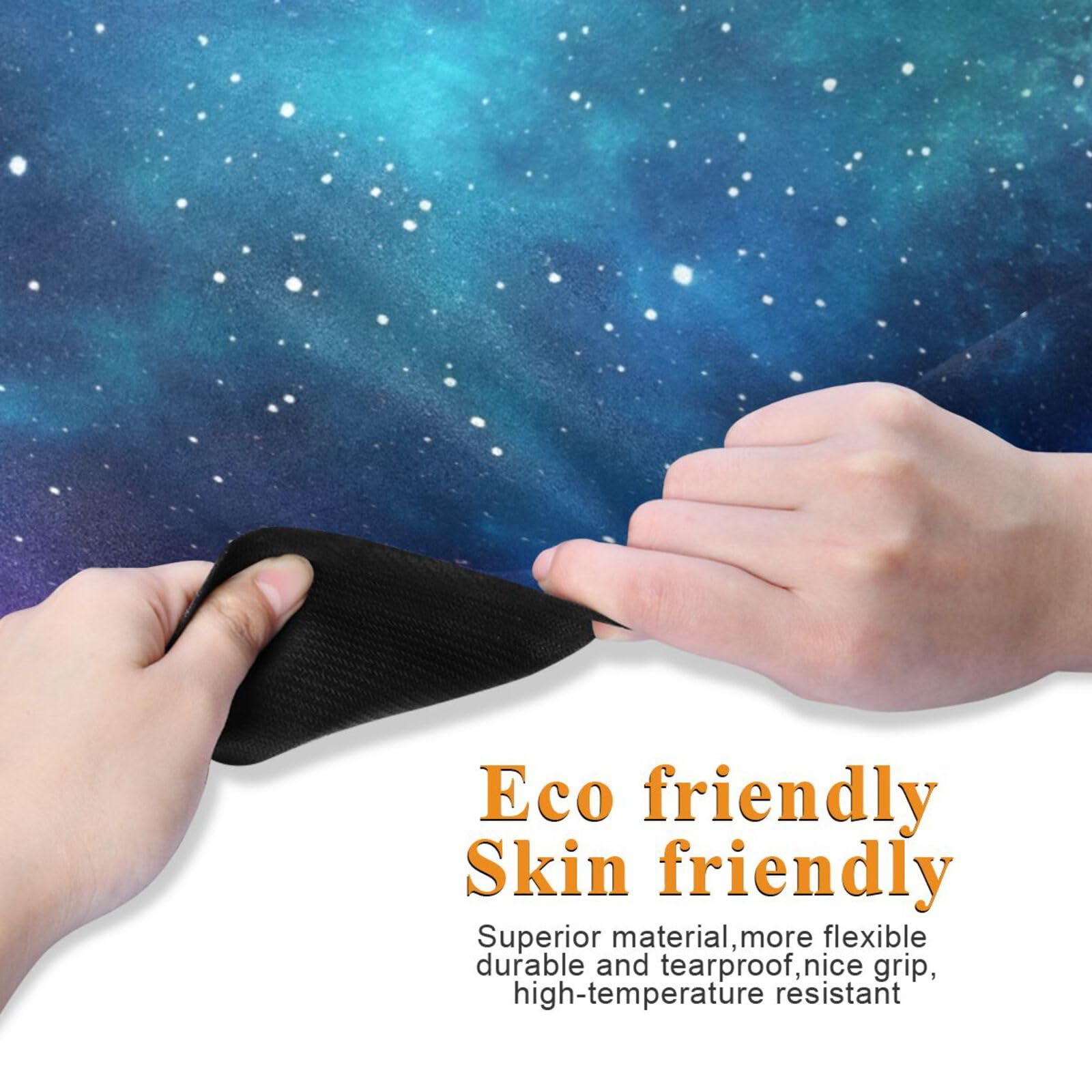 Galaxy Stars - Esterilla de yoga antideslizante gruesa para niños, respetuosa con el medio ambiente, de goma, plegable, para hacer ejercicio para mujeres