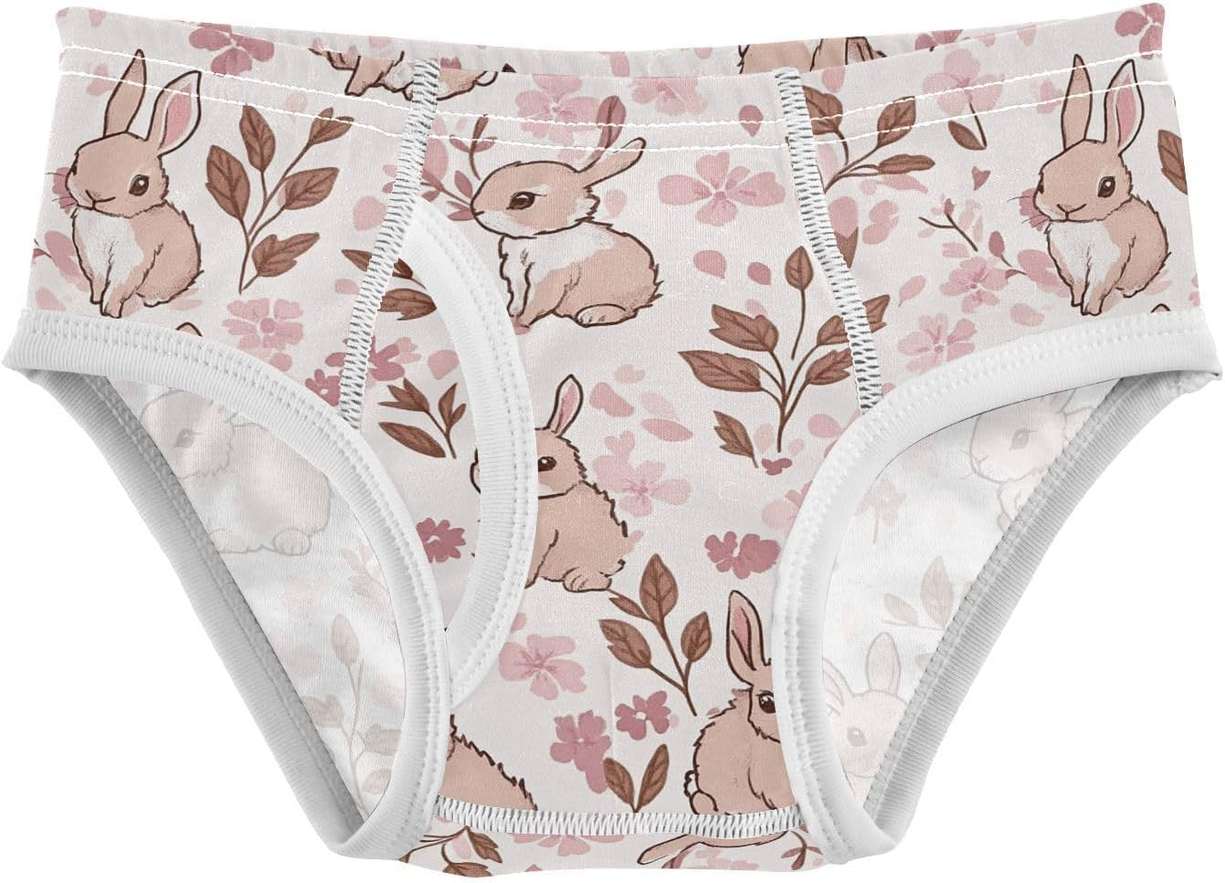 visesunny Boys Training Underwear Brown Rabbit Floral Breathe Cotton Potty Briefs Size 2T-8Y-8Y for Toddler 2T-8Y