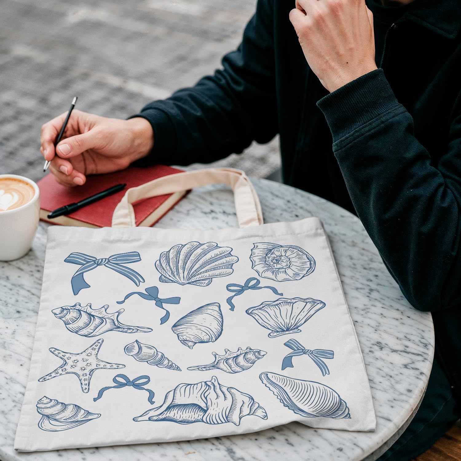 FBB Ocaen Beachy Ocean Sea Fish Reusable Grocery Shopping Bag