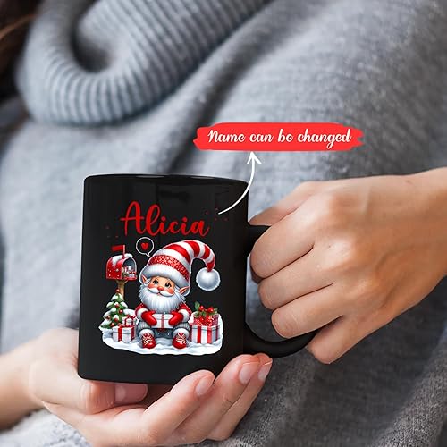 Vista 73 de Taza de café de Navidad personalizada con muñeco de nieve, taza de cerámica de Navidad, taza de Navidad personalizada con nombre, taza de Navidad