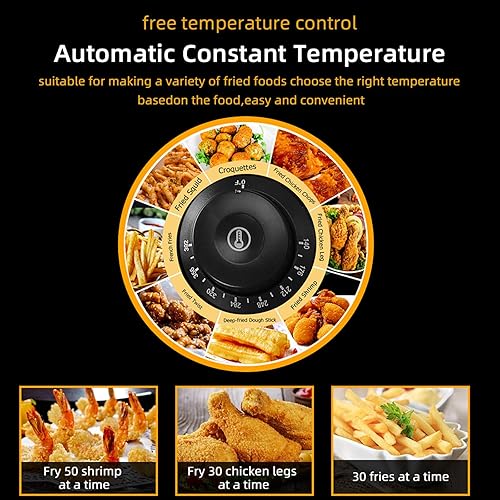 Miniatura 5 de Freidora comercial de 23.3QT22L con cesta y tapa, freidora eléctrica de 5000 W, freidora de aceite de encimera para papas fritas, anillos de